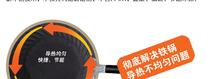 炊大皇32CM炒锅健康无油烟不粘锅具精钢旋风系列CKNX5432C
