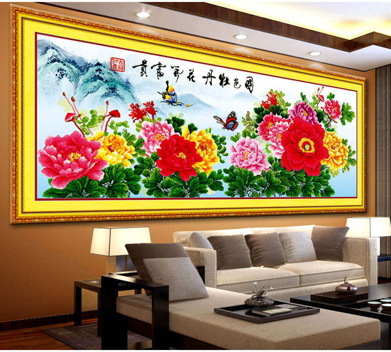 
                                        鸿胤蒙娜丽莎砖石十字绣钻石秀客厅满钻5D花开富贵牡丹图钻石绣贴钻画魔方钻石贴画水钻绣圆钻 Z274(MK1337)(MK1192) 长1.62米*宽0.69米                