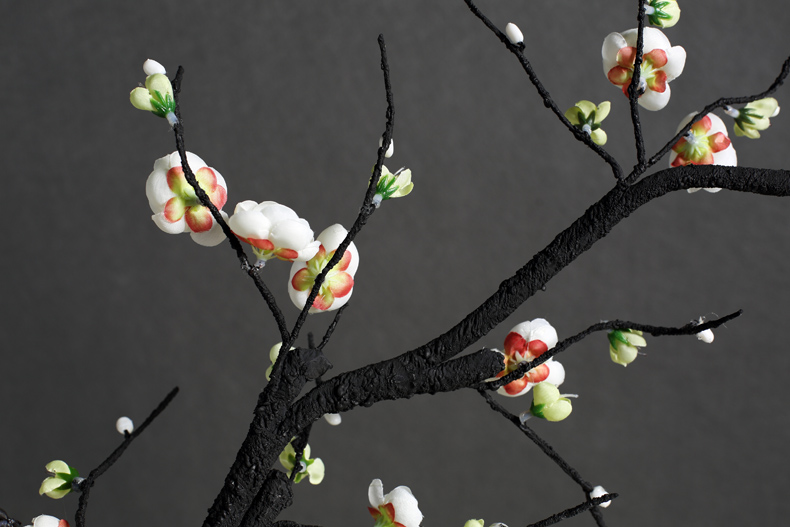 天喜瓷缘 时尚仿真梅花枝桃花腊梅仿真花假花绢花家居摆件 玄关电视