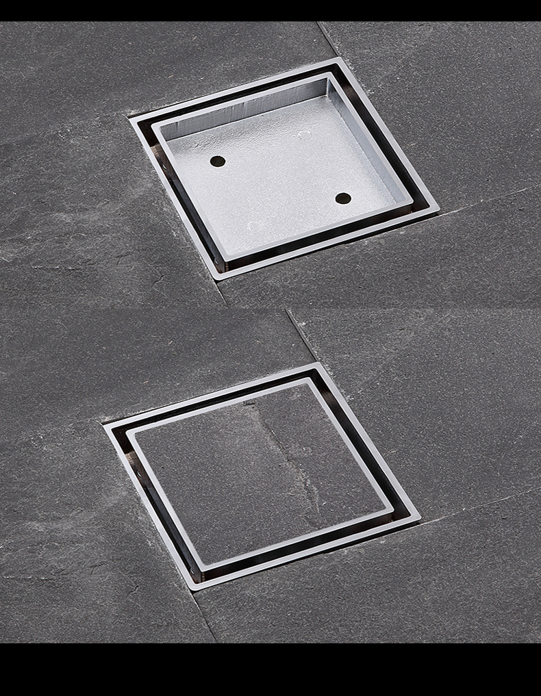 潜水艇隐形地漏厨房卫生间淋浴房防臭防虫防反味大排量镶砖隐形地漏