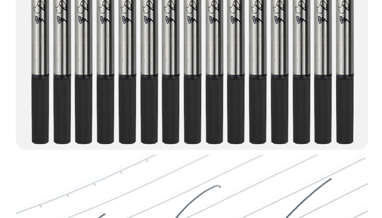 罗氏05mm宝珠笔芯纯黑色水性替芯金属签字笔水芯学生商务办公通用配套