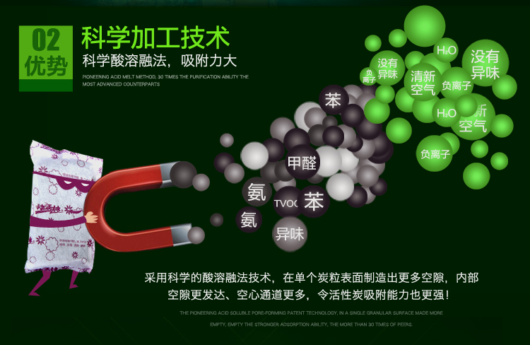 
                                        
                                        快活林 2000g孔容炭 活性炭去甲醛去装修味 汽车除味竹炭包家用家具净化除味除甲醛                