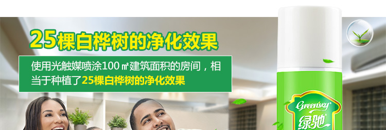 
                                        
                                                            绿驰 纳米光触媒甲醛清除剂 家用新房装修去除甲醛喷剂 新车家具除异味防霉喷剂非活性炭 280ml                