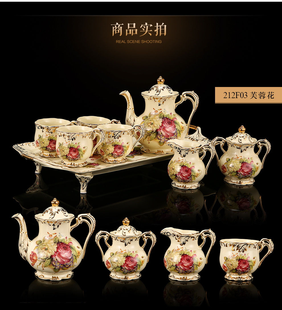 
                                        铂爵皇瓷 结婚礼物欧式家居陶瓷装饰品摆件 高档奢华客厅创意婚庆摆件 212F03-象牙瓷-象牙黄                