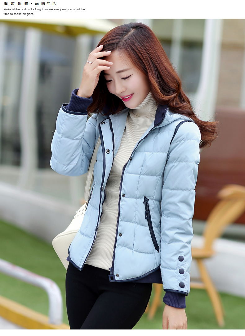 葳薇2015秋冬新款短外套女修身显瘦加厚羽绒棉服女6501        红色       S好质量