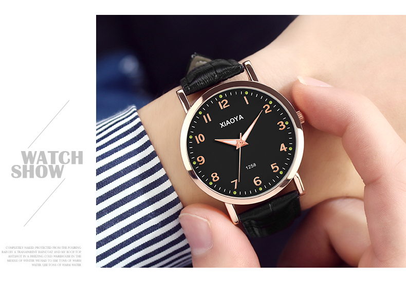 筱雅xiaoya韩版时尚手表女学生夜光石英表手表男学生男士钢带皮带复古