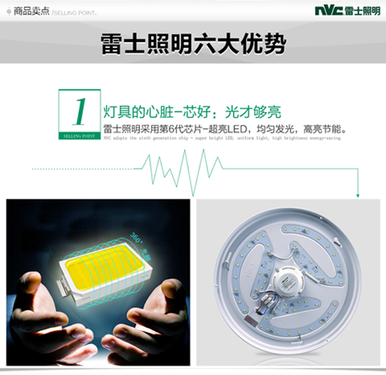 雷士照明led圆形吸顶灯具卧室餐厅玄关阳台厨卫门厅灯阳台灯走廊过道书房儿童房灯饰面包灯 圆梦 10W 正白光 直径270 mm