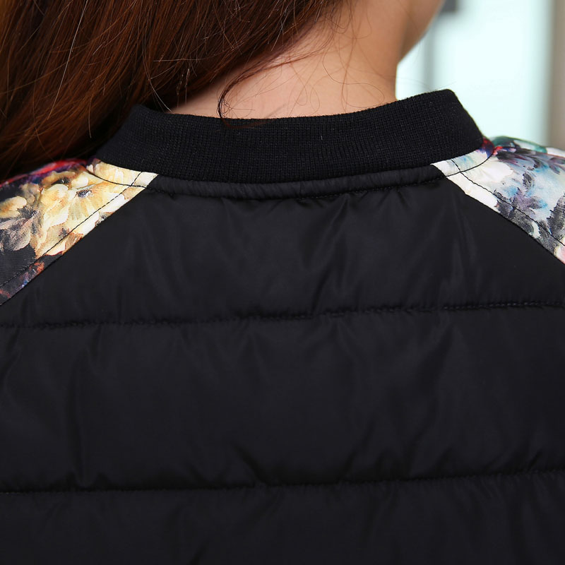 巧菲猫薄外套2016秋冬新款修身加绒加厚棒球服短外套女QMF410 桔红 L