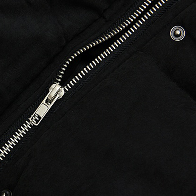 
                                        魔拓秋冬大码中长款连帽羽绒棉袄服马夹马甲背心外套 黑色 XL                