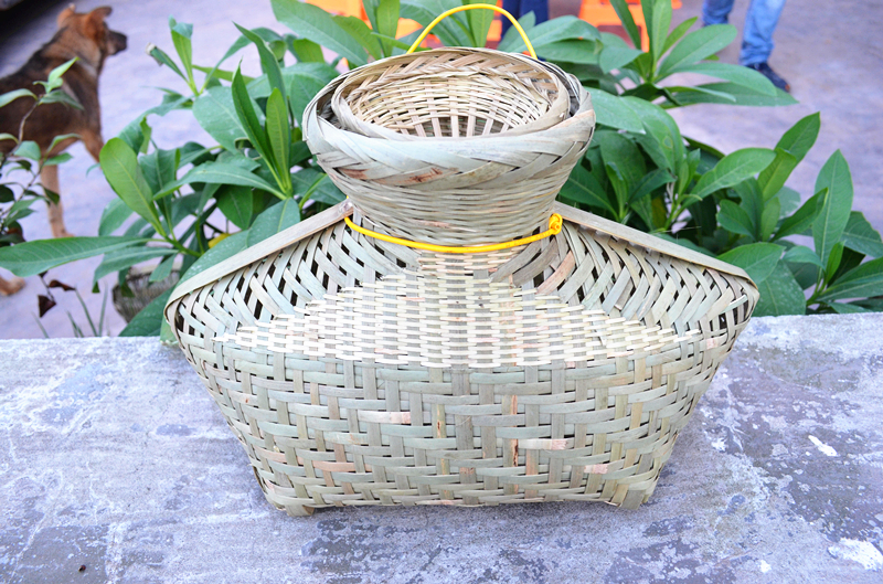 纯竹编鱼篓黄鳝笼鱼护巴篓鳝鱼青蛙螃蟹田鸡单间背篓舞台道具 精编主