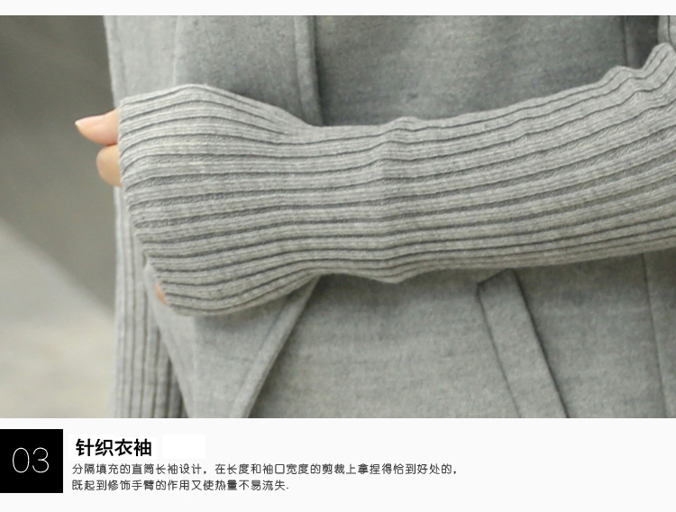 瓦帝戈顿毛呢大衣女装秋冬新款韩版女中长款西装领风衣外套2002 灰色 L