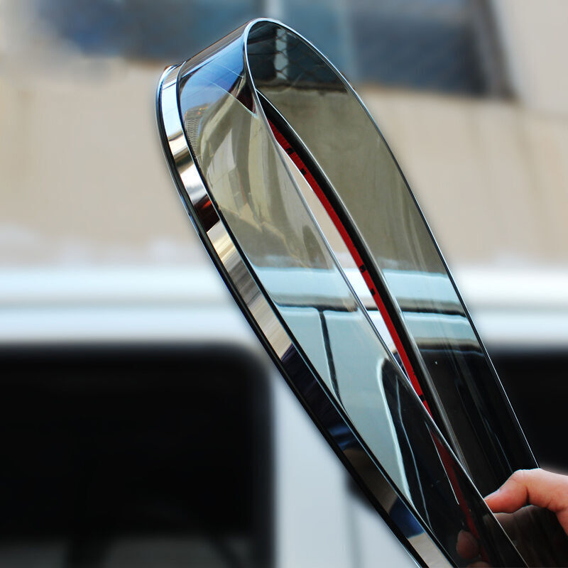 晴雨挡车门窗雨眉防雨条遮雨板雨档汽车专用 【不锈钢亮条pc加厚】