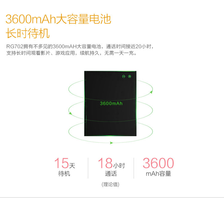 朗界(RugGear)RG702 三防智能手机 双卡双待 户外手机  移动2G/联通3G 