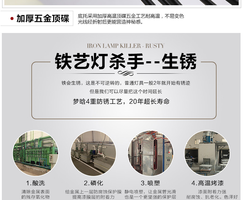 梦晗北美欧式灯吸顶灯铁艺卧室灯餐厅过道灯灯具灯饰2027 2027-6(头)