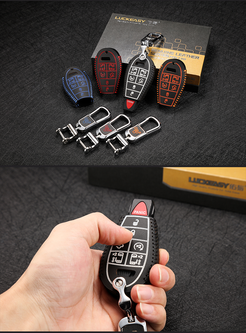 适用于吉普jeep大切诺基道奇酷威挑战者克莱斯勒汽车真皮钥匙包套