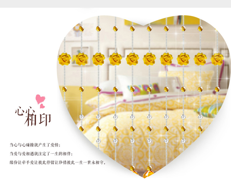 小雏菊(XCJ)美洛辰玫瑰花  珠帘水晶隔断帘成品玄关装饰半帘新款卧室门帘客厅挂帘  套 红色 30条最短1.71m最长1.76