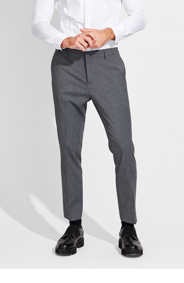 元本夏季薄款松紧腰九分西裤 元本250019 男商务休闲小脚裤修身九分裤