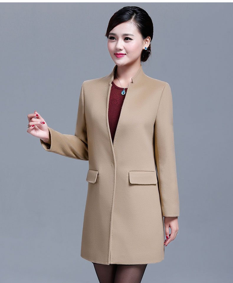 FAVMARTHA/法玛莎中长款羊绒大衣气质优雅女装22 驼色 L