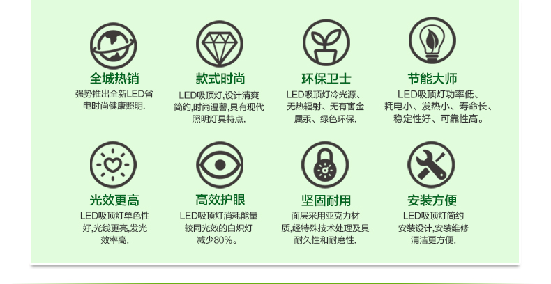 君御灯饰LED卧室厨房阳台过道吸顶具现代简约1134 1134-白 小号