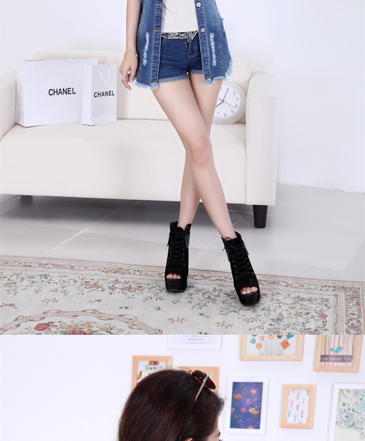 
                                        碧诗婷 2017夏季新款日韩女装 无袖大码牛仔马甲短外套 女678 深蓝色 XXXL                