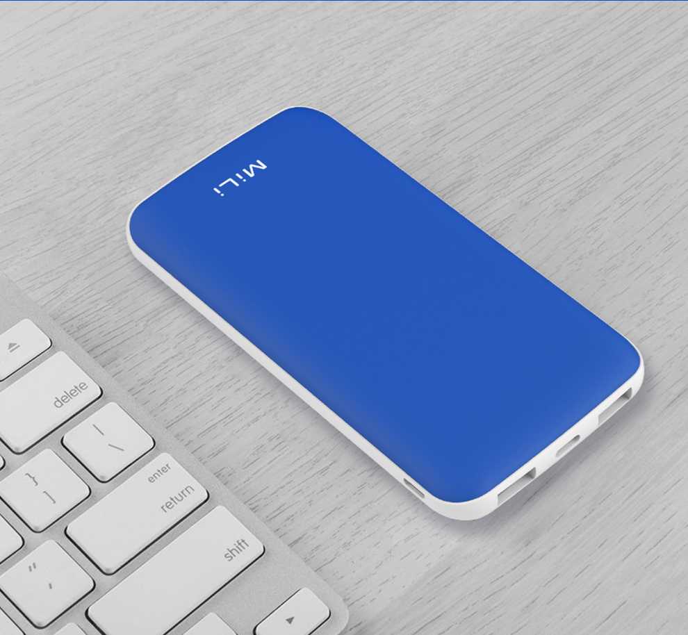 mili充电宝10000毫安可爱聚合物移动电源超薄便携苹果手机通用 雅致黑