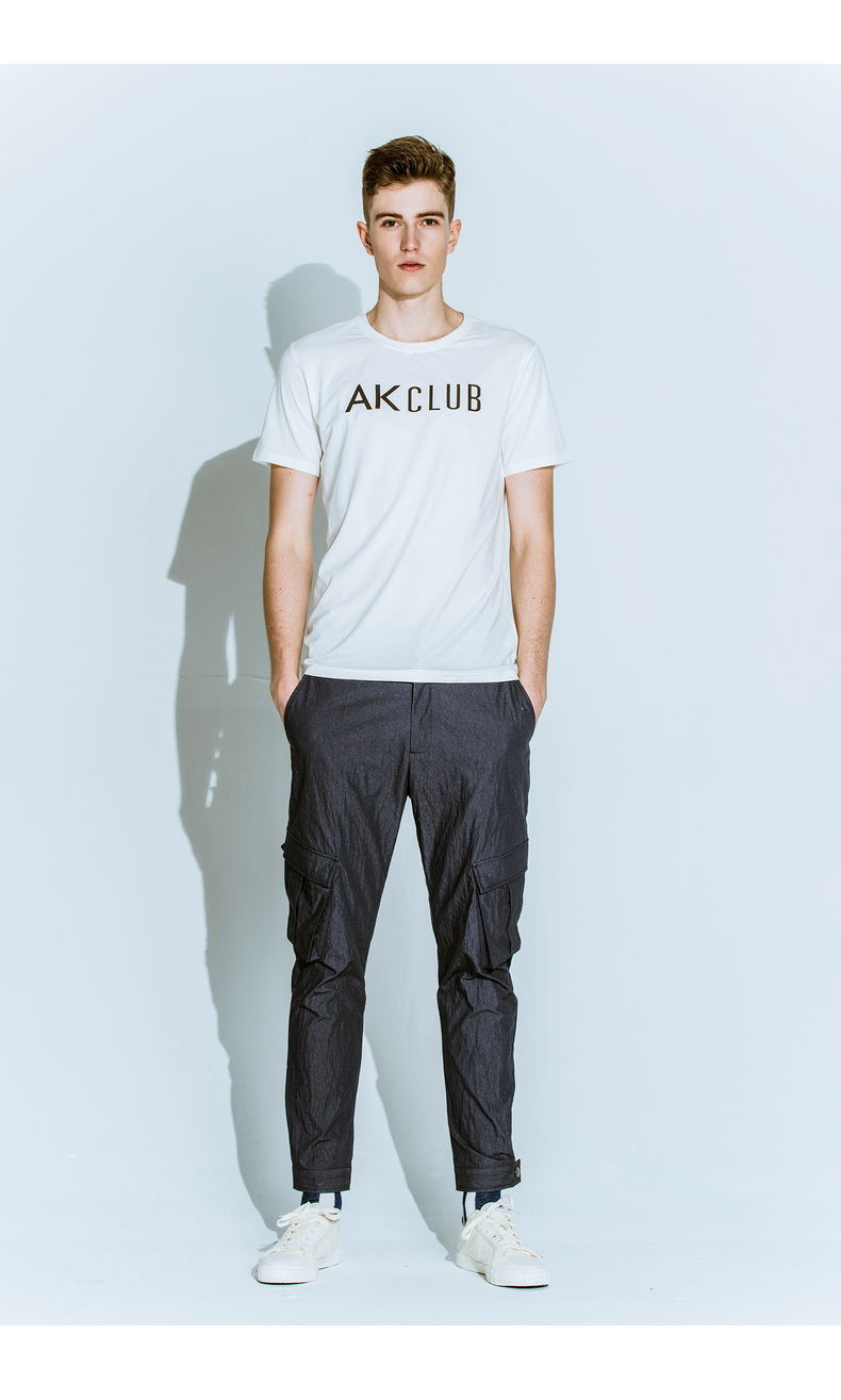 ak男装 akclub 精锐系列日本进口面料双口袋男士休闲长裤1812403 军绿