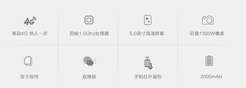 大Q手机 Q2(8411) 青春版 智能手机 移动4G 双卡双待 白色