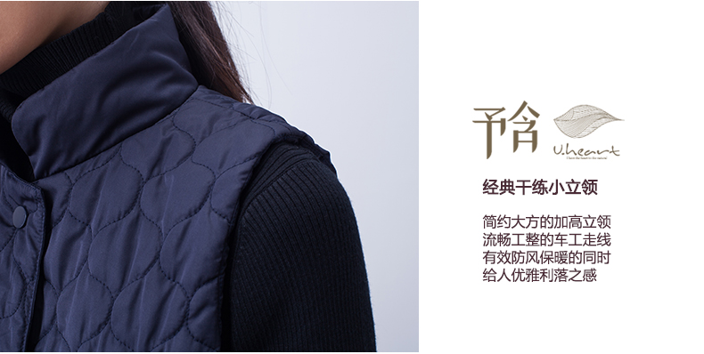 
                                        予含中长款加厚棉马甲2017春原创棉麻立领坎肩内搭女大码百搭 藏蓝色(已售罄) M                