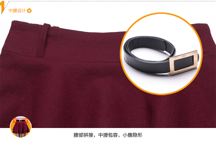 
                                        璐婷春夏季新款短裙时尚修身百褶半身裙K5QJ8279 酒红 M/27                