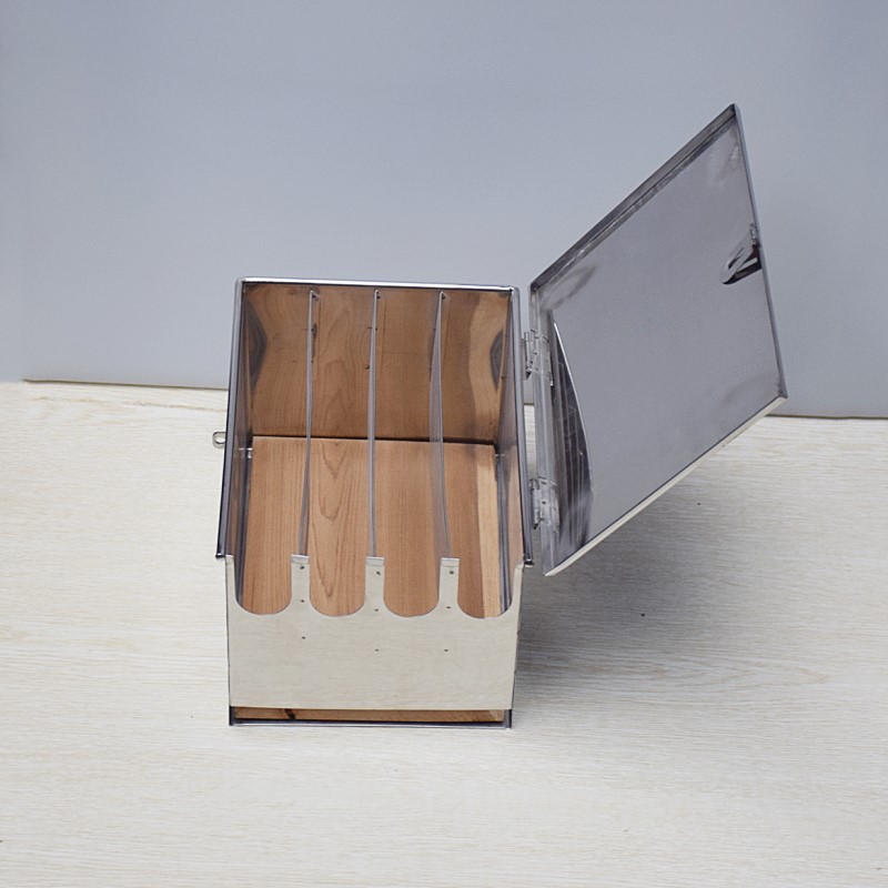 华南 加厚不锈钢带盖刀箱 酒店大菜刀架子刀盒厨房刀座多格带盖刀具