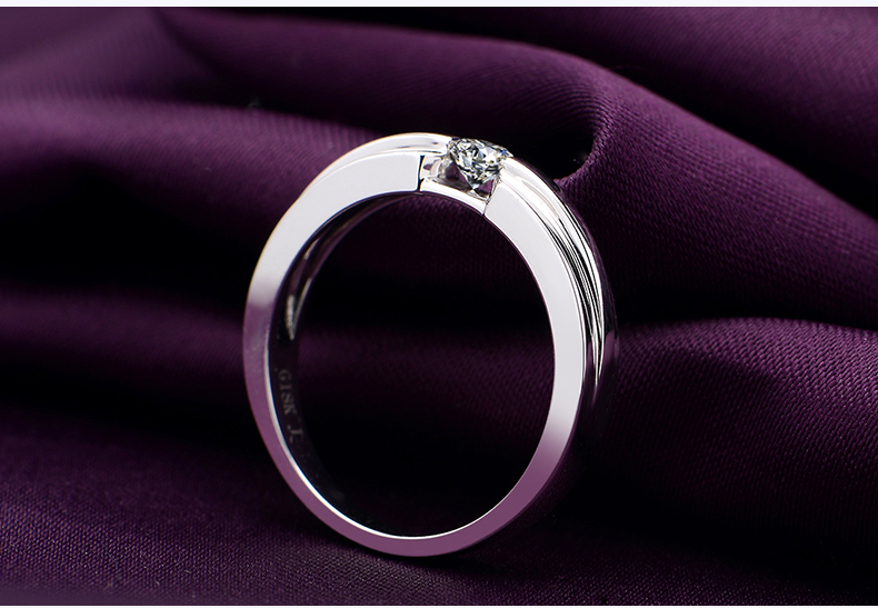 18k金钻戒玫瑰金铂金黄金pt950钻石戒指结婚求婚男女对戒15分16号