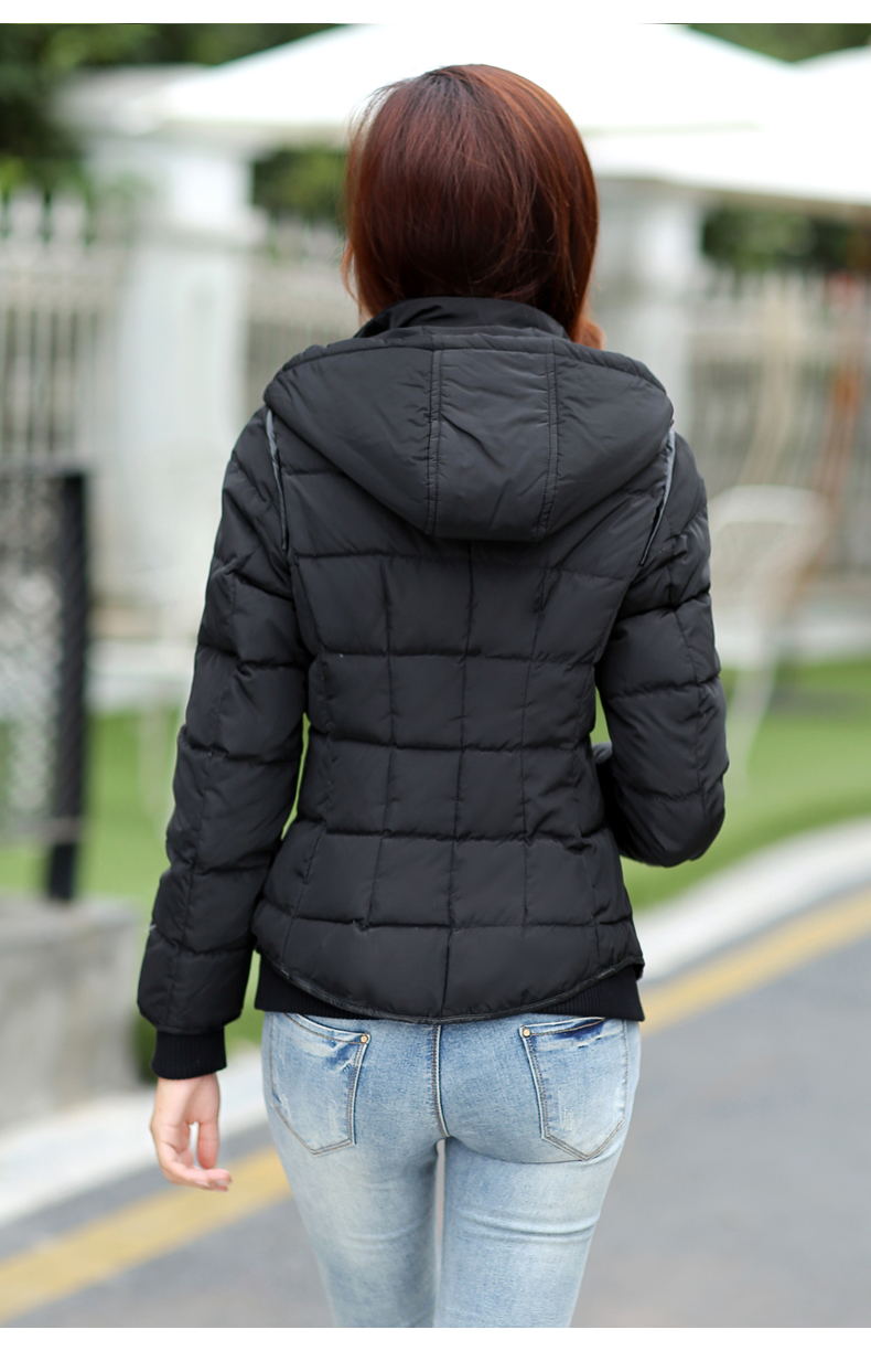 葳薇2015秋冬新款短外套女修身显瘦加厚羽绒棉服女6501        红色       S好质量