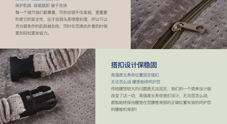 
                                        365SLEEP慢回弹护腰靠垫 椅子车用办公室靠枕 记忆棉腰靠背垫 藏青色升级款 41*37*9.5                