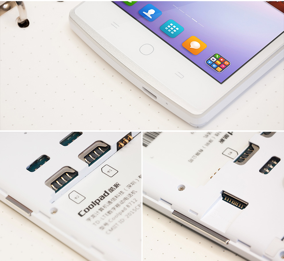 酷派 8712  双卡双待手机 白色 移动4G(512MB RAM+4G ROM)标配版