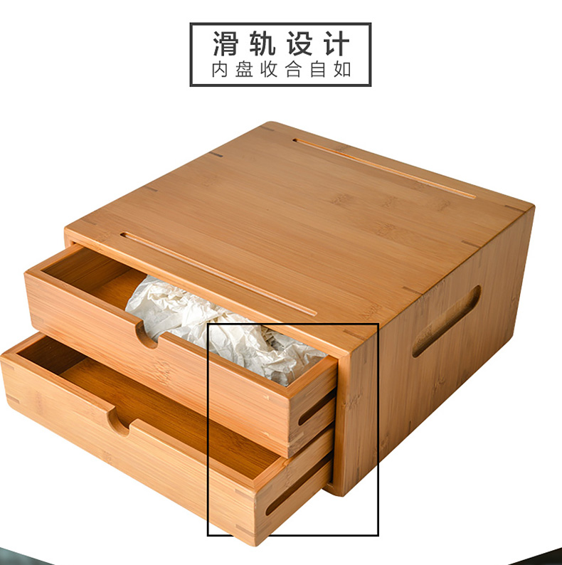
                                        祥福 孟宗竹制茶盘分茶盒 存茶赏茶盘 多功能功夫茶具茶道配件 三层普洱茶盒茶仓 三层茶仓                