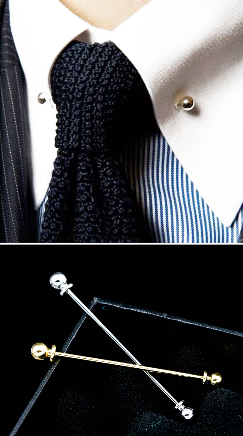 镇魂朱一龙同款双头螺旋扣一字插针胸针领带针配饰时尚男士西装别针
