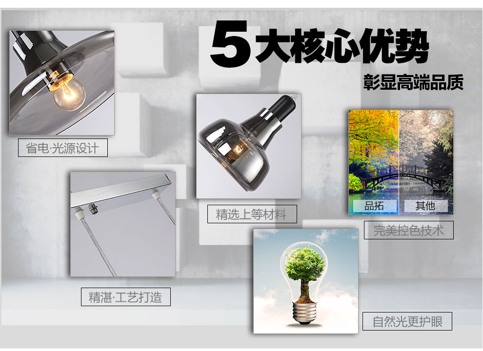 品拓 创意艺术现代简约美式工业吊灯卧室餐厅吊顶灯聚吧台灯 单头A款白光