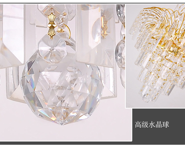 蒙特丽 金黄色水晶吸顶灯5052-420 大型豪华客厅灯卧室灯餐厅灯具 金树银花(B) 420mm