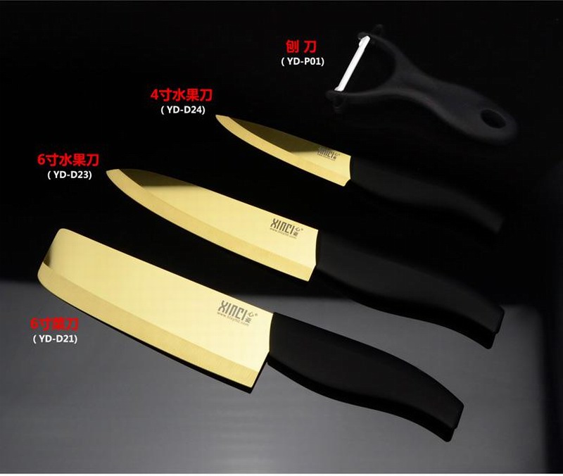 XINCI心瓷 陶瓷刀5件套厨具菜刀水果刀刨刀镜面刀皮革礼盒套装 陶瓷刀5件套