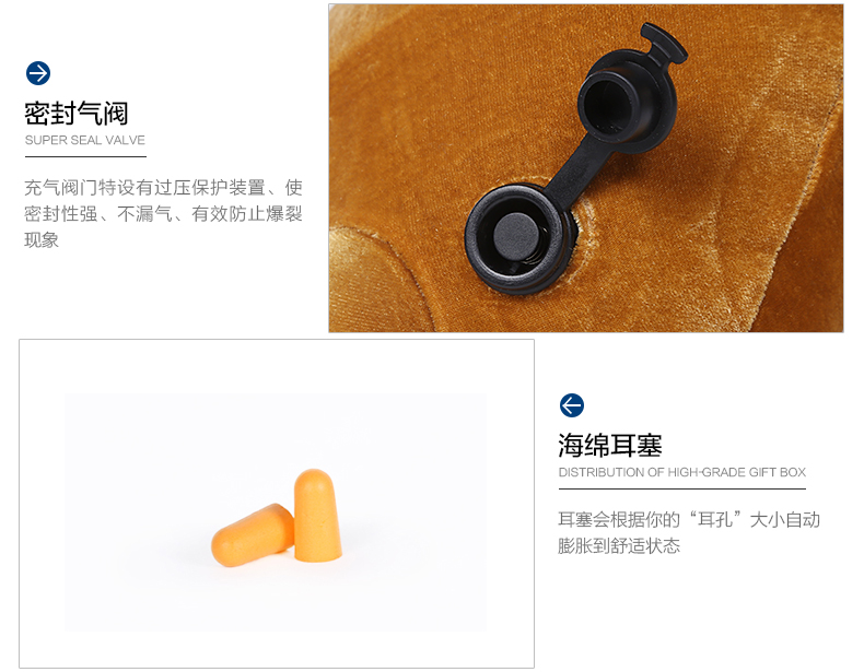 商旅宝 充气靠垫 腰 办公套装 汽车腰靠 u型枕头 迷彩色 422 单个靠垫