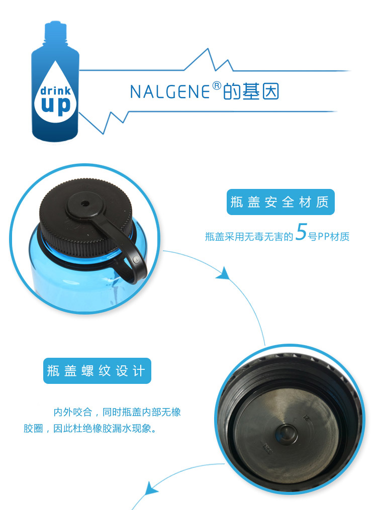 
                                                            美国进口乐基因 户外运动水壶防漏水杯1000ml 大容量便携杯登山壶太空杯情侣杯旅行水杯 男女杯子 嫩绿色                