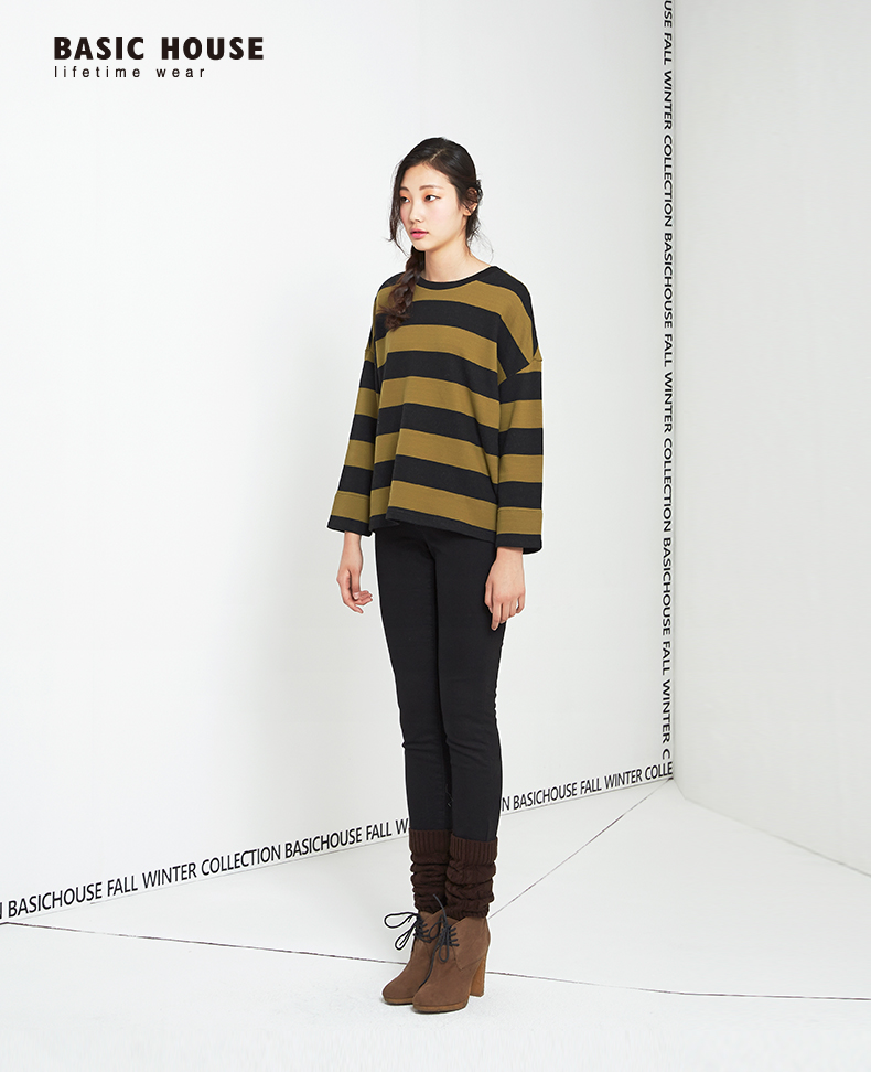Basic House/百家好流行新款热裤衣纯色韩版牛仔裤HODP721E 黑色/BK 160/64A/M