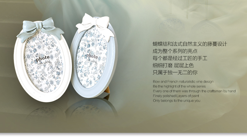 梦雅莉 韩式树脂创意婚纱照相框相片架摆台7寸56寸8寸10寸A412寸16寸20寸 3.5寸心形灰色 灰姑娘韩式蝴蝶结相框