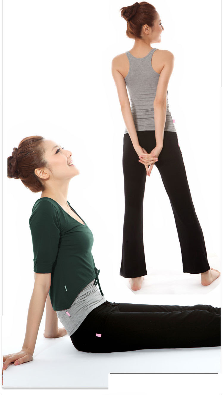 春夏瑜伽服短中袖三件套装宽松大码女训服美腿内室