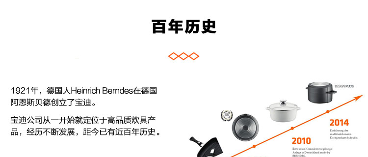 Berndes 宝迪德国原装进口28cm（电磁炉通用）无油烟不粘锅平底双耳带盖煎炒锅
