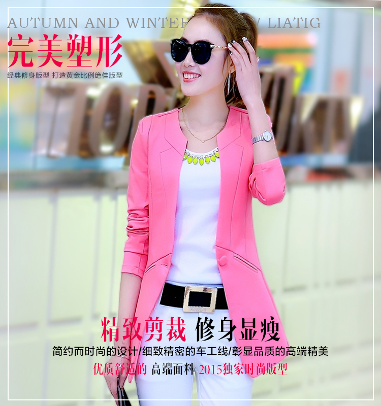 
                                        玖纹  新款女装中长款小西装女韩版修身职业休闲西服春秋B-480B-2979 红色 2XL                