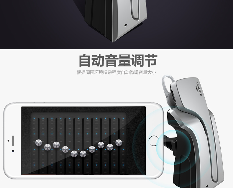 
                                        【京东配送】DACOM C-BLUE1 车载蓝牙耳机无线商务通话NFC配对适用苹果华为通用 钛金灰                