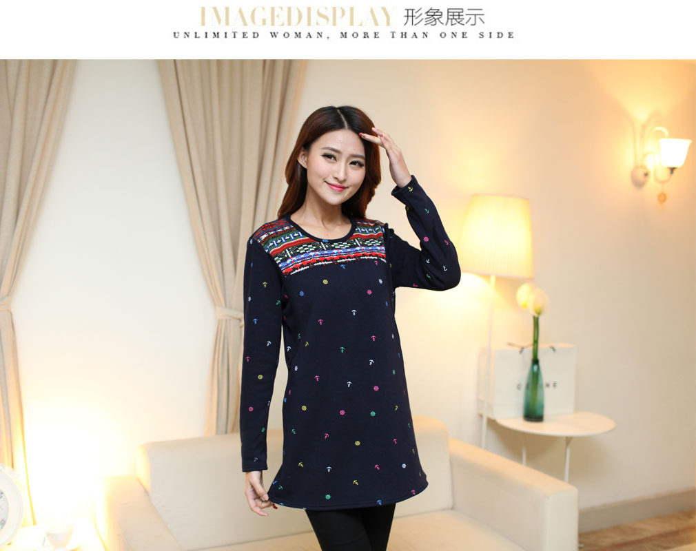 全美高丝韩版孕妇装 哺乳衫 孕妇哺乳衣 孕妇裙流行 深蓝色 XL