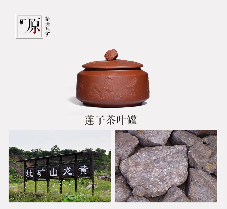 晨茗 宜兴紫砂茶叶罐大号手工清水泥散茶罐普洱茶缸存茶醒茶罐密封罐礼盒装