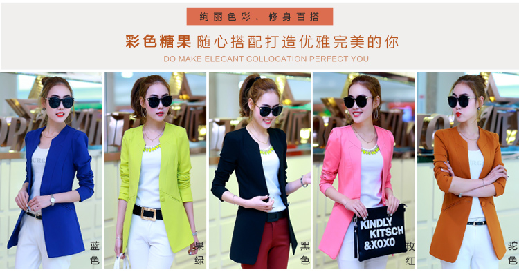 
                                        玖纹  新款女装中长款小西装女韩版修身职业休闲西服春秋B-480B-2979 红色 2XL                